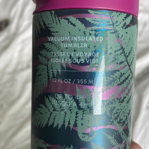Starbucks Fall 2022 Periwinkle Fern Vacuum Seal Travel Mug Cup Like new! - Picture 6 of 6